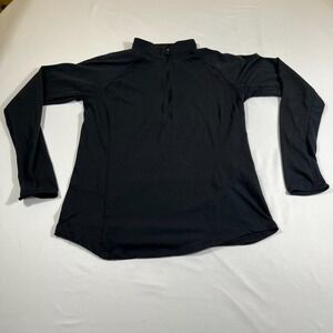 Under Armour Threadborne Women Large Black 1/4 Zip Running Top Gorpcore Athletic
